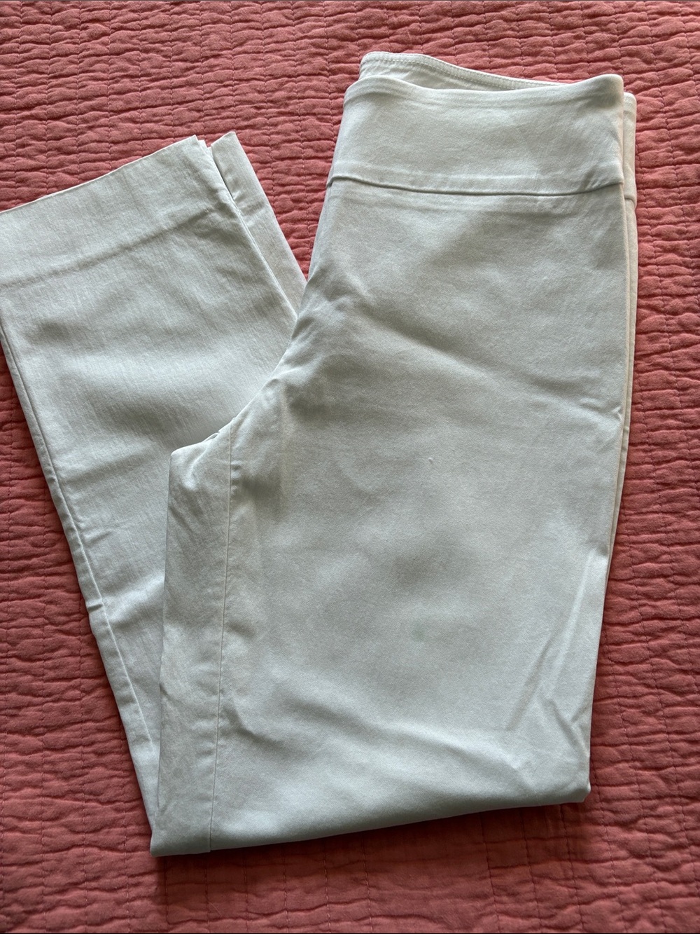 Zac & Rachel Ivory Straight-Leg Pull-On Pants